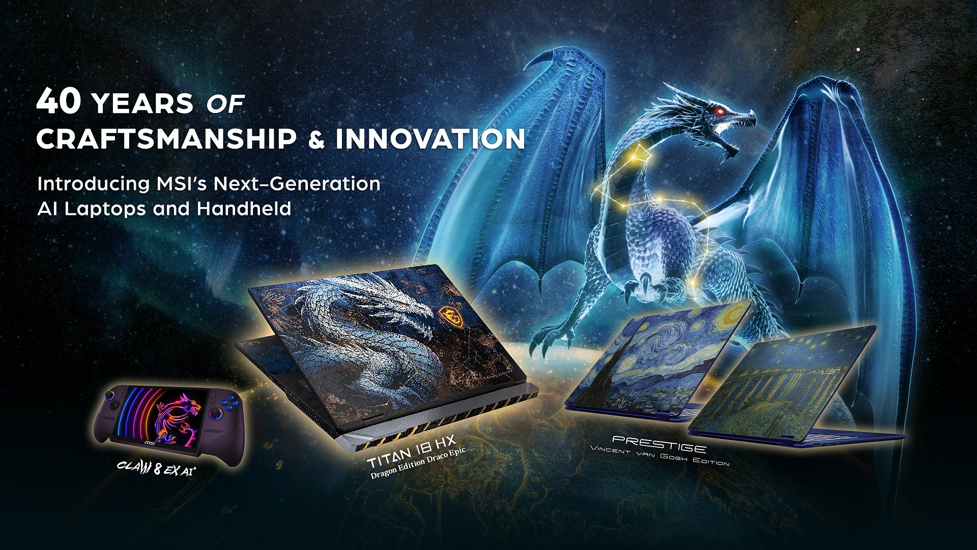 MSI Debuts Claw 8 EX AI+ Handheld and Titan 18 HX Dragon Edition